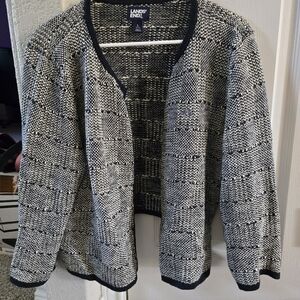 Lands' End Navy and White Chase Blazer